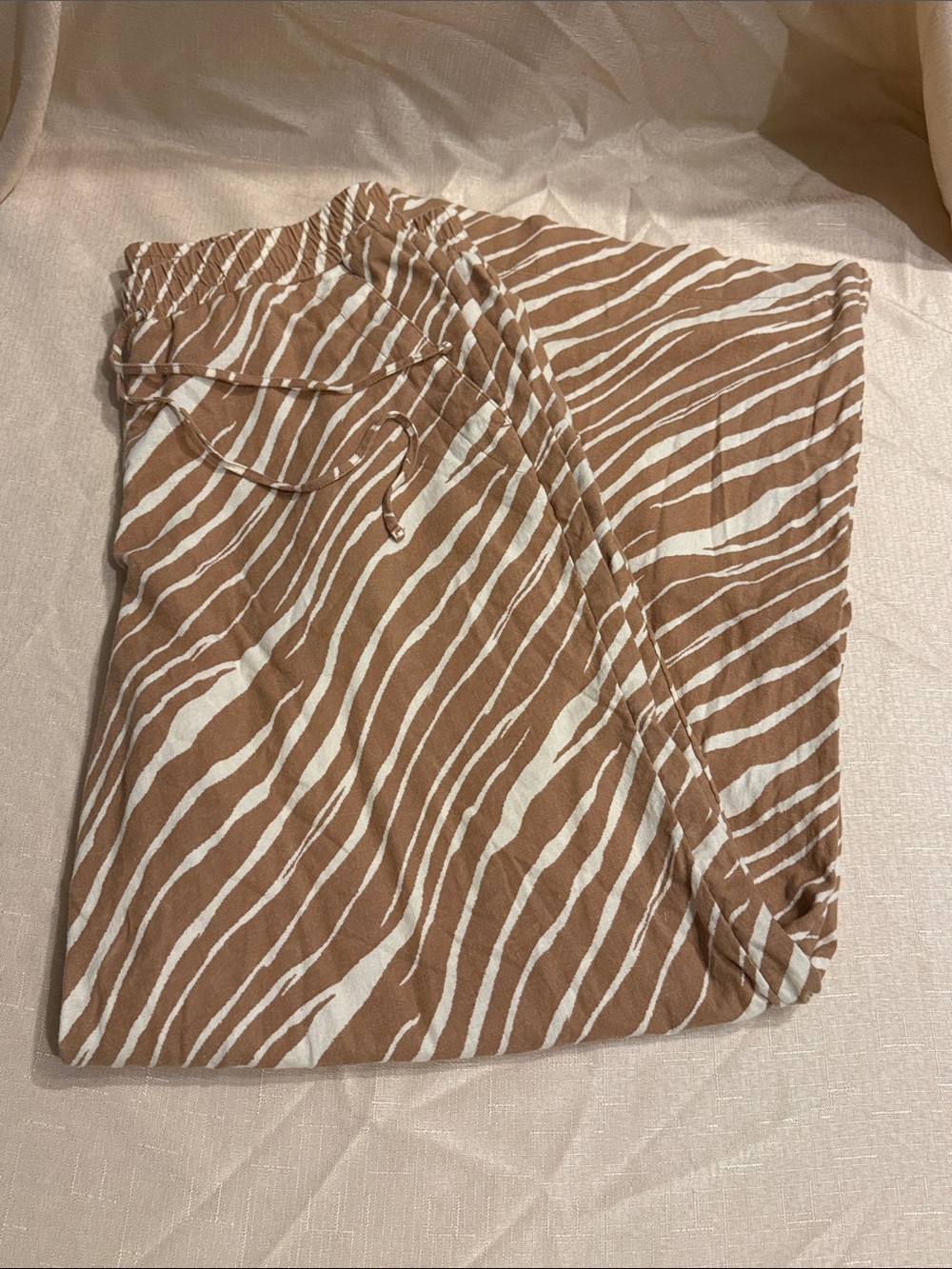 Brown and White Zebra Print Pants